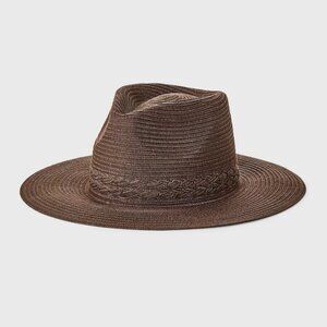 NEW Straw Knit Fedora Hat - Universal Thread™ Brown L/XL